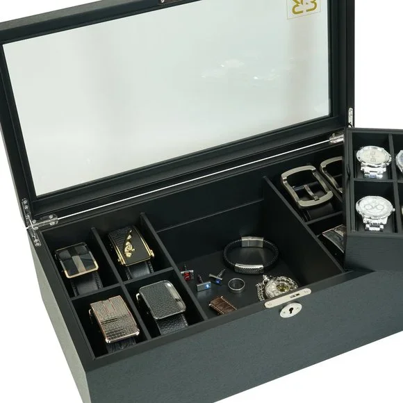 Ultimate Accessory Organizer: Premium Box for 8 Belts, 6 Watches, and Jewelry - Picture 6 of 6